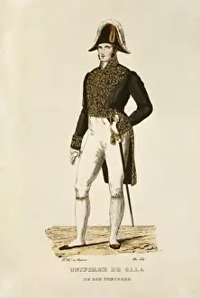 Spain (19th c. ). Full dress of pres. Litography
