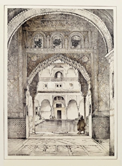 Patio Gallery: Spain (19th c.). Granada. The Alhambra. Patio
