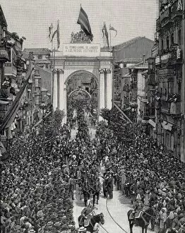 Jovial Collection: Spain (20th c. ). Entrance of Alfonso XIII into