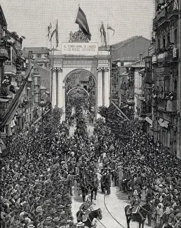 Jovial Prints: Spain (20th c. ). Entrance of Alfonso XIII into
