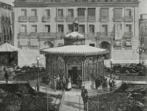 Kiosk Prints: Spain, Alicante. Kiosk, site of the first public fountain