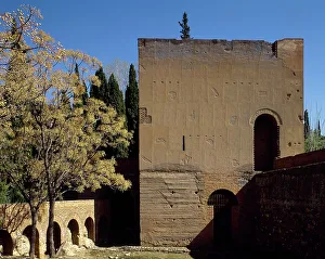 Shade Prints: Spain, Andalusia, Granada. The Alhambra. Water Tower