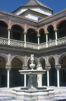 Court Yard Prints: SPAIN. ANDALUSIA. Sevilla. Pilates House. Pilate