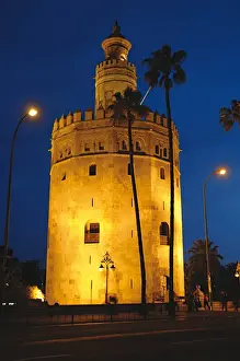 Islam Prints: Spain. Andalusia. Seville. The Gold Tower (Torre del Oro) by