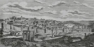 Walled Prints: Spain, Avila. General view of the city
