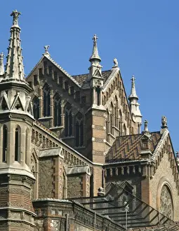 Revival Prints: Spain. Barcelona. Church of the Salesas designed by Joan Mar
