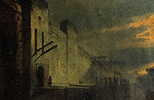 Spain. Barcelona. Gate of the walls. Drawing by G. Mosteyrin Spain. Barcelona. Gate of the walls. Drawing by G. Mosteyrin
