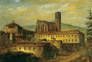 Spain. Barcelona. Monastery of Pedralbes. Drawing by G. Most
