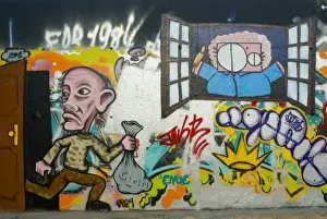 Espa Prints: SPAIN. Barcelona. Sants Montjuic. Graffiti in