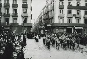 Jaume Collection: SPAIN. Barcelona. Spain (1914). Religious procession