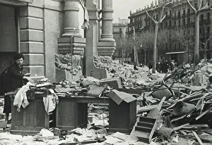 Barcelonian Prints: SPAIN. Barcelona. Spanish Civil War. Corner Balmes-Gran