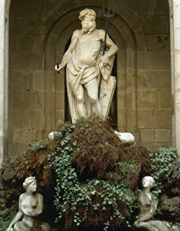 Neoclassic Collection: Spain. Barcelona. Statue of Neptune by Nicolau Trave. 18th C
