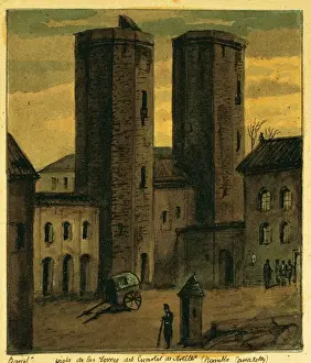 Sentinel Prints: Spain. Barcelona. Towers of Canaletas and the entrance to th