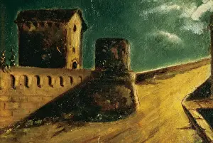 Mosteyrin Prints: Spain. Barcelona. Wall and Towers of Canaletas. Drawing by G