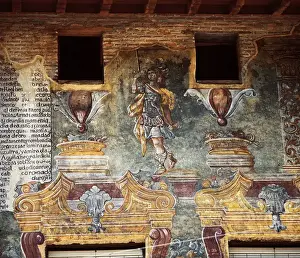 Spain. Basque Country. Villaro. Paintings of Palace of Risca
