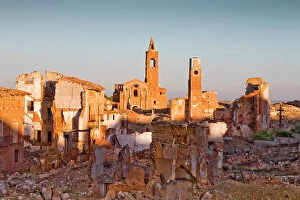 Dusk Collection: SPAIN. Belchite. Ruins of the old town destroyed