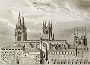 Burgos Gallery: Spain. Burgos Cathedral. Engraving
