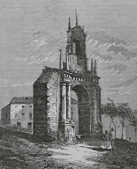 Spain, Burgos. Triumphal Arch of Fernan Gonzalez