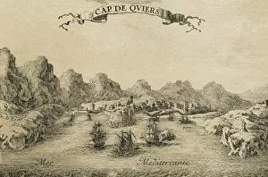 Negotiation Collection: Spain. Cap de Quiers (Cadaques). City panorama. French engra