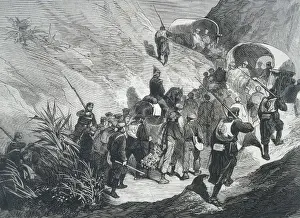Empord Prints: Spain. Third Carlist War. Carlist prisoners walking