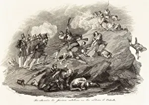 Romanticismo Prints: Spain. Carlist Wars. Catalan rebels are attacked