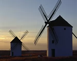 Spain. Castile-La Mancha. Mota del Cuervo. Mills