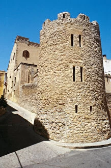 Spain. Catalonia. Altafulla. Tower in the medieval old town