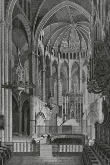Vault Prints: Spain, Catalonia, Barcelona. Interior of the Cathedral