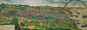 Plough Prints: Spain. Catalonia. Barcelona. Map, 1576 at Civitates