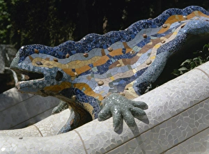 Spain. Catalonia. Barcelona. Park Guell. Built by Antoni Gau Spain. Catalonia. Barcelona. Park Guell. Built by Antoni Gau