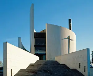 Crucifix Prints: Spain. Catalonia. Barcelona. Saint Abraham church