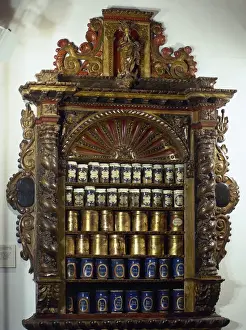 Pharmacy Prints: Spain. Catalonia. Llivia. Baroque cupboard by Josep Sunyer