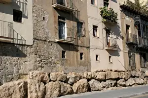 Tarragona Prints: Spain. Catalonia. Tarragona. Houses and the roman cyclopean