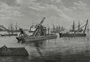 Maintenance Prints: Spain, Catalonia. Works of the port of Barcelona
