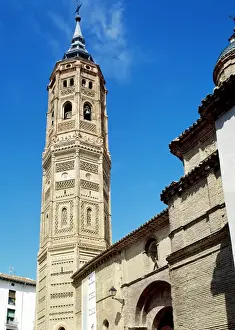 Andres Prints: Spain. Church of St. Andrew. Tower. Mudejar style. Built in