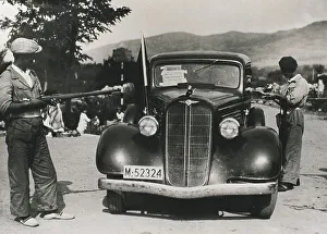 Spain. Civil War. Republican check point. Inspection