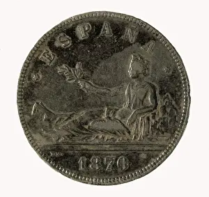 Provisional Prints: Spain. Coin of the provisional government (1870)