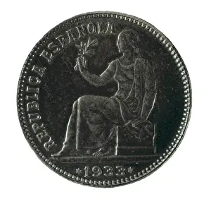 Numismatic Prints: Spain. Coin of the Second Republic (1933). Coin