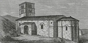 Castilla La Prints: Spain. Collegiate Church of San Pedro de Cervatos