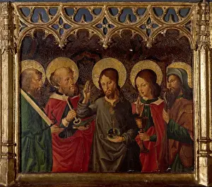 Cuenca Prints: Spain. Cuenca Cathedral. Altarpiece. Virgin of the Milk. 15t