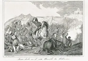 Romanticismo Prints: Spain. Firts Carlist War. Action in La Poblaci󮠅