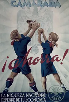 Dictatorship Prints: Spain. Francos dictatorship. Camarada ahorra