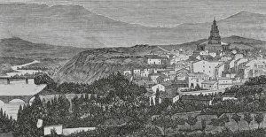 Castilla La Prints: Spain, Haro. General view of the town