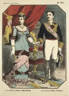 Cristina Prints: Spain. The kings Alfonso XII and Mar&#xd860Cristina