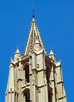 Spain. Leon. Cathedral. 13th century. Gothic style. Clock to