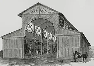 Stables Prints: Spain, Madrid. Cattle exhibition of 1882