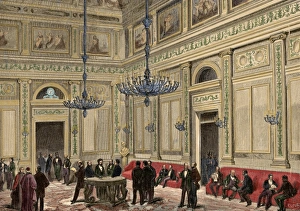 Deputies Gallery: Spain. Madrid. Conference Hall of the Chamber of Deputies. 1