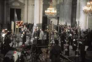 Palacio Prints: SPAIN. Madrid. Royal Palace of El Pardo. Funeral