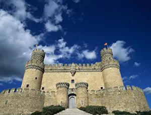 1475 Prints: Spain. Manzanares El Real. New Castle of Manzanares el