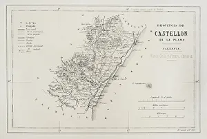 Territorial Collection: Spain. Map of Castellon de la Plana province, 19th century